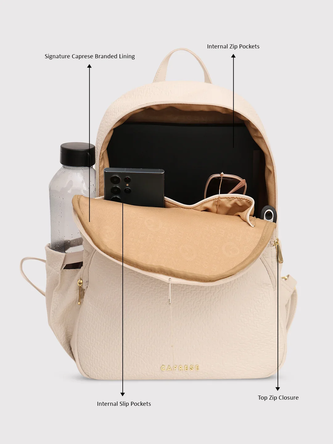 Caprese Comet Medium Cream Backpack - Image 10
