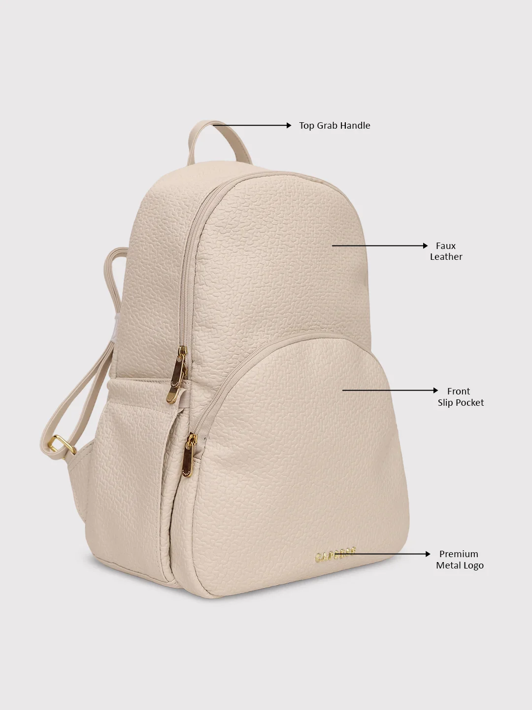 Caprese Comet Medium Cream Backpack - Image 9