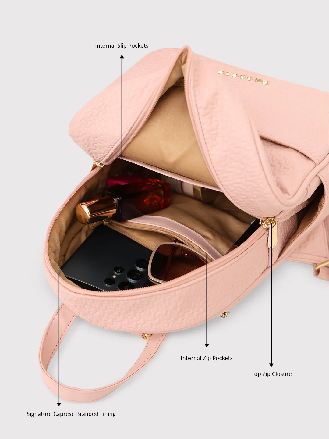 Caprese Comet Small Blush Backpack - Image 10