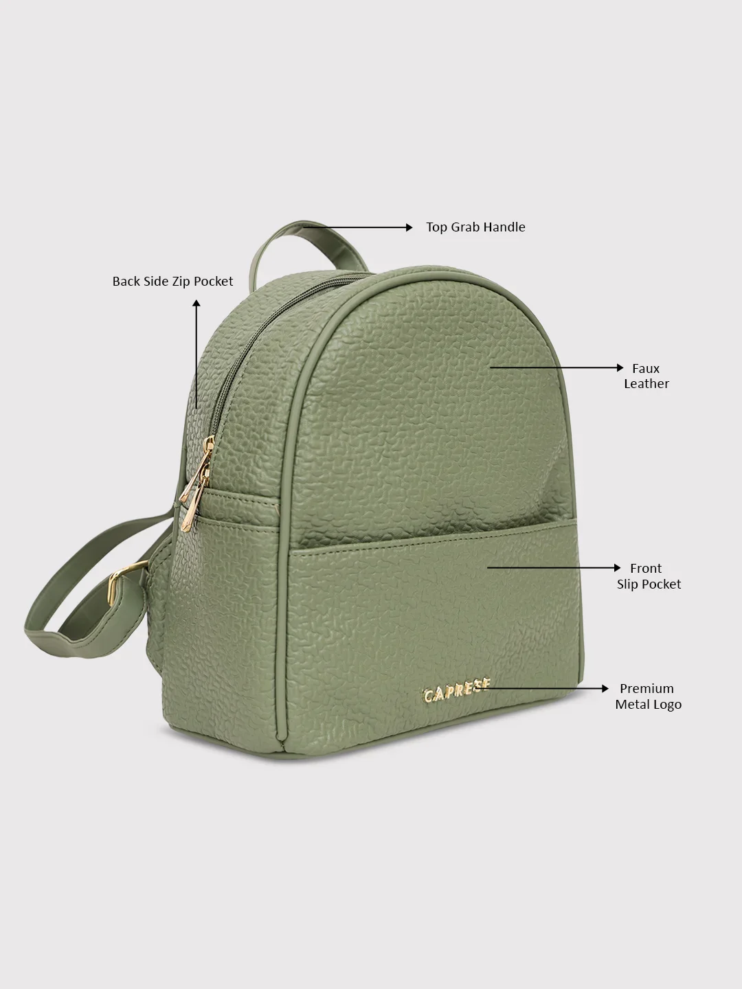 Caprese Comet Small Olive Backpack - Image 9