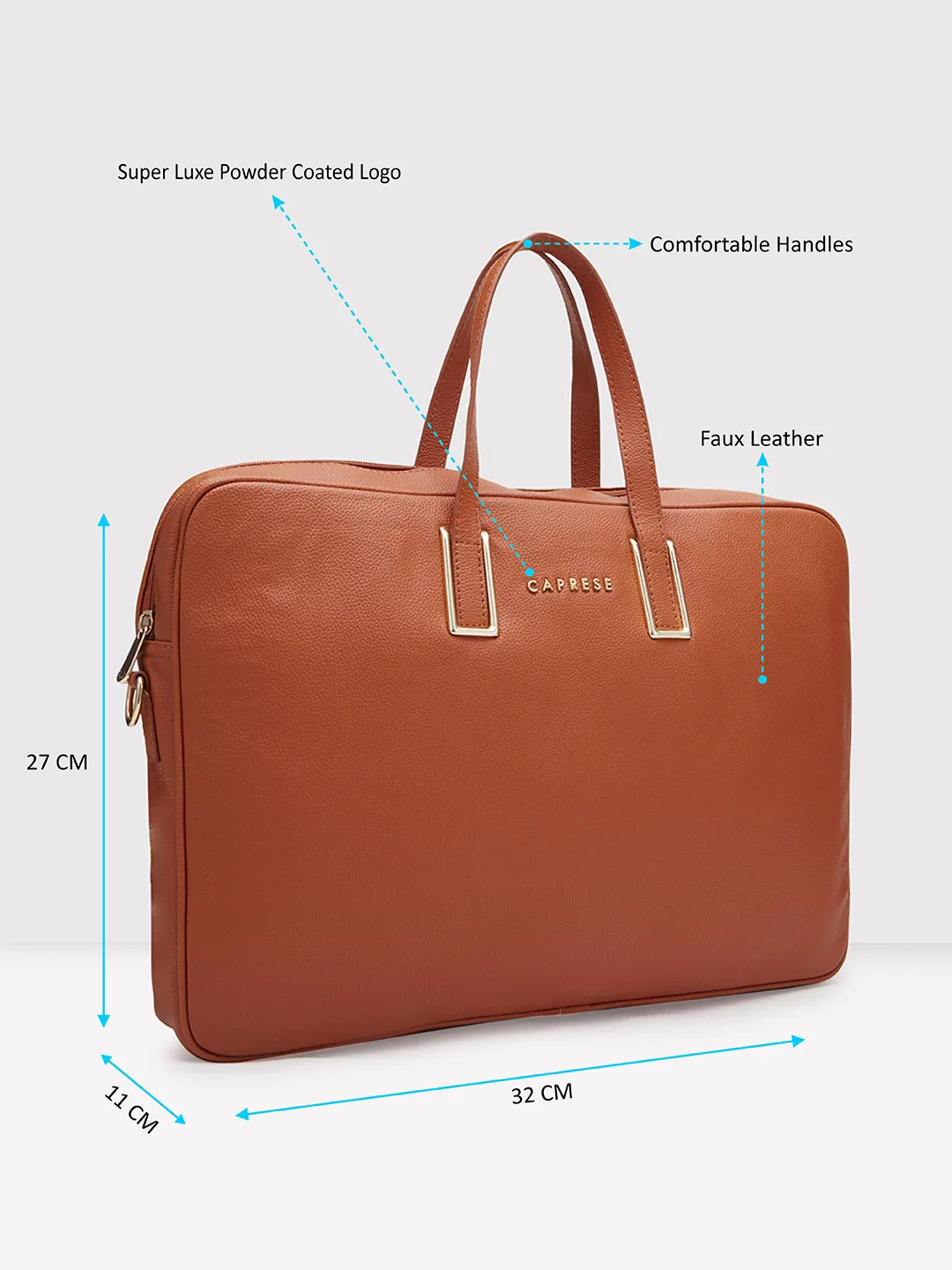 Caprese Cora Large Blue Laptop Tote Bag - Image 18