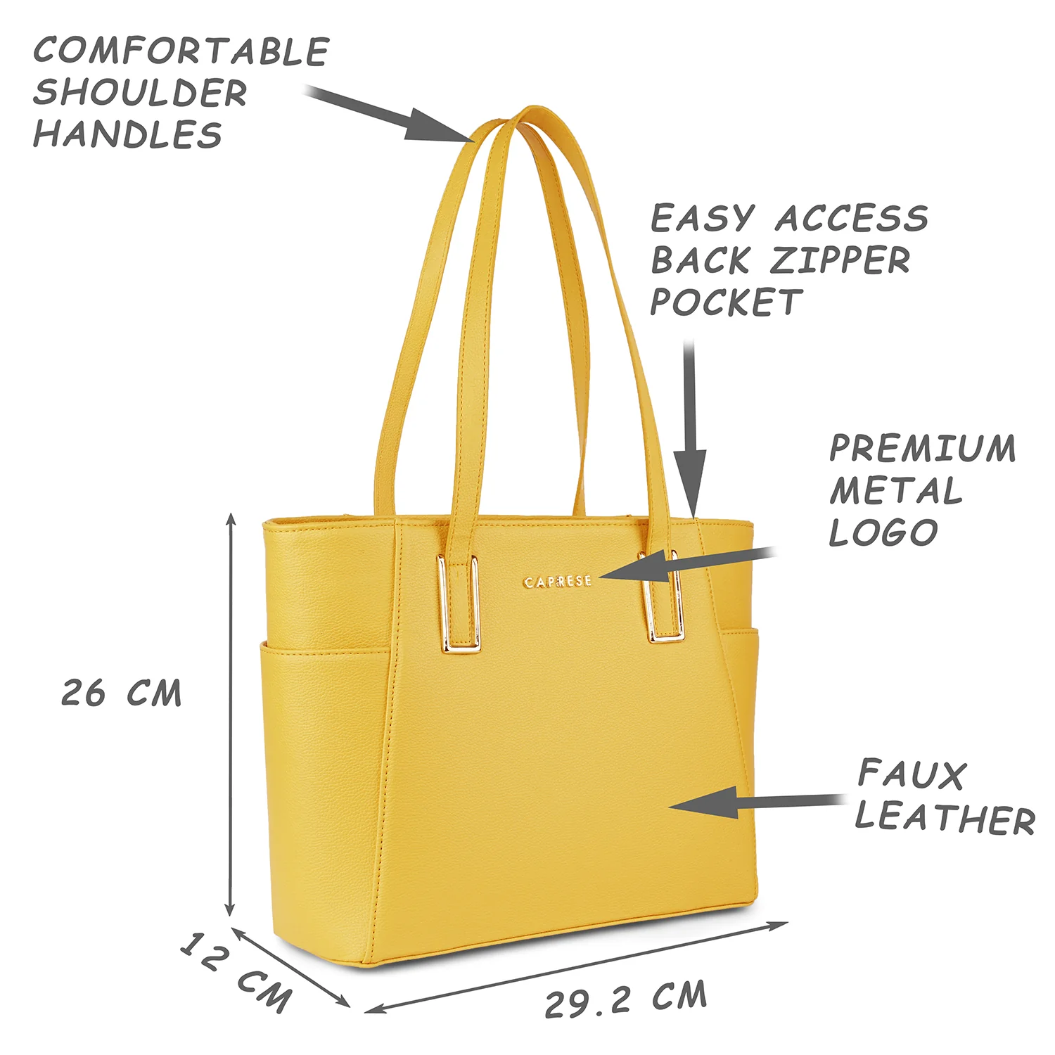 Caprese Cora Large Ochre Tote Bag - Image 6