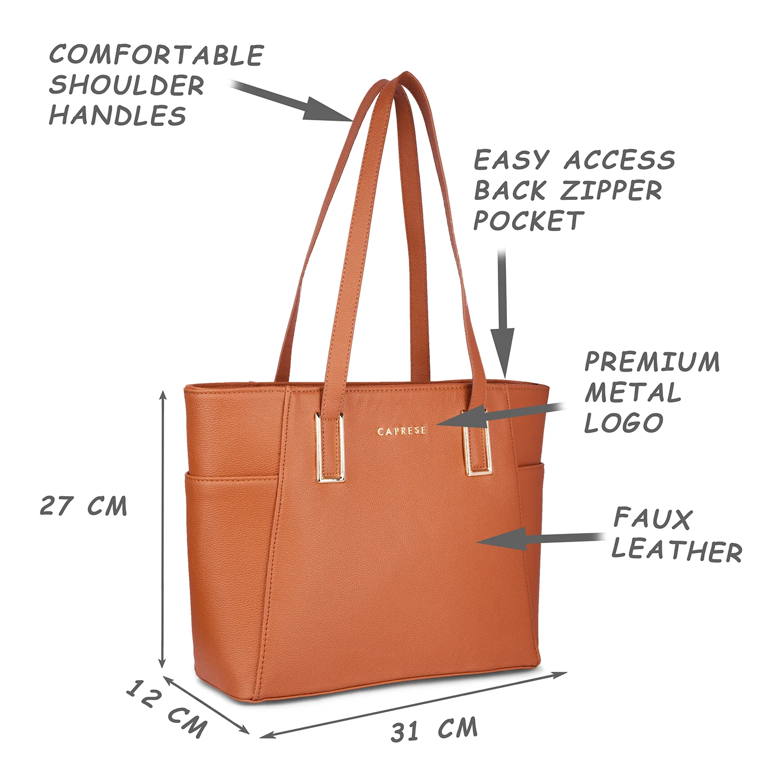 Caprese Cora Large Tan Tote Bag - Image 6