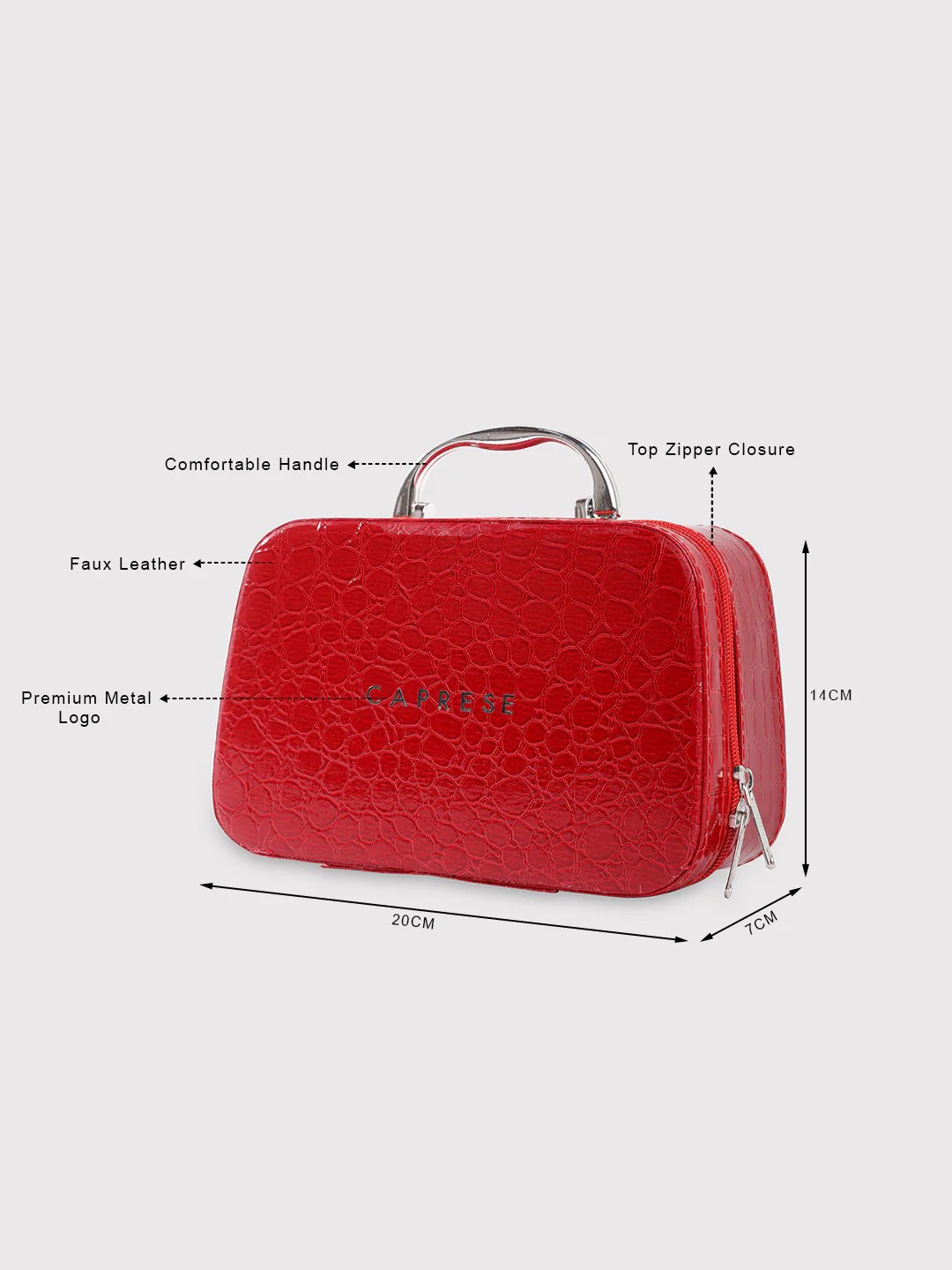 Caprese Cortney Small Maroon Vanity Case - Image 11