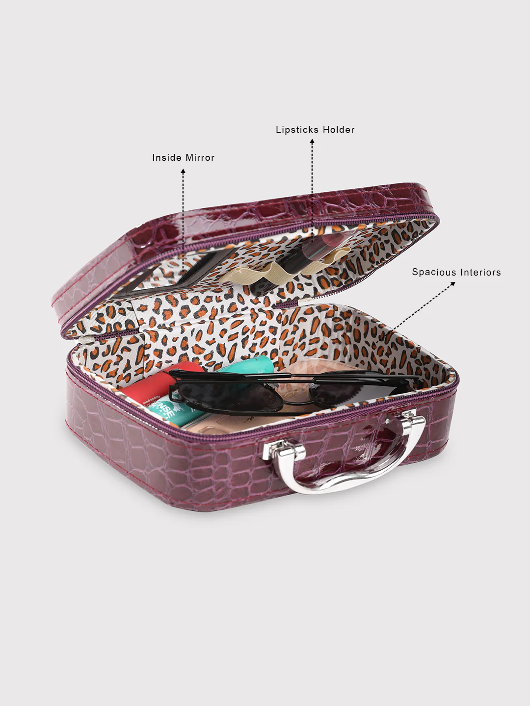 Caprese Cortney Small Purple Vanity Case - Image 11