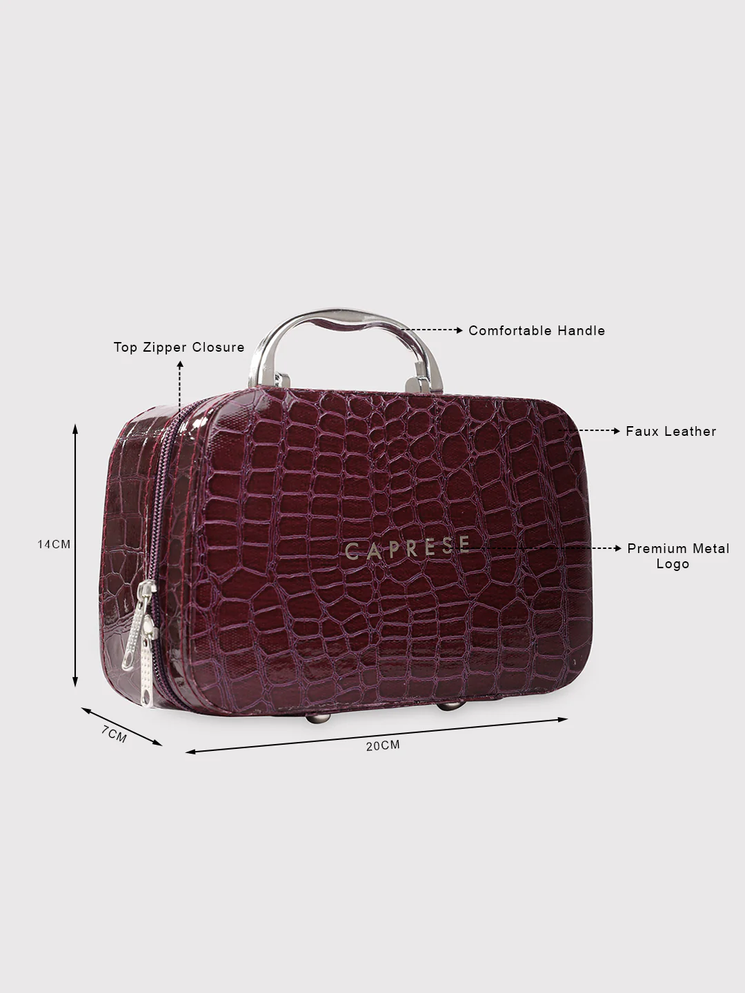 Caprese Cortney Small Purple Vanity Case - Image 12
