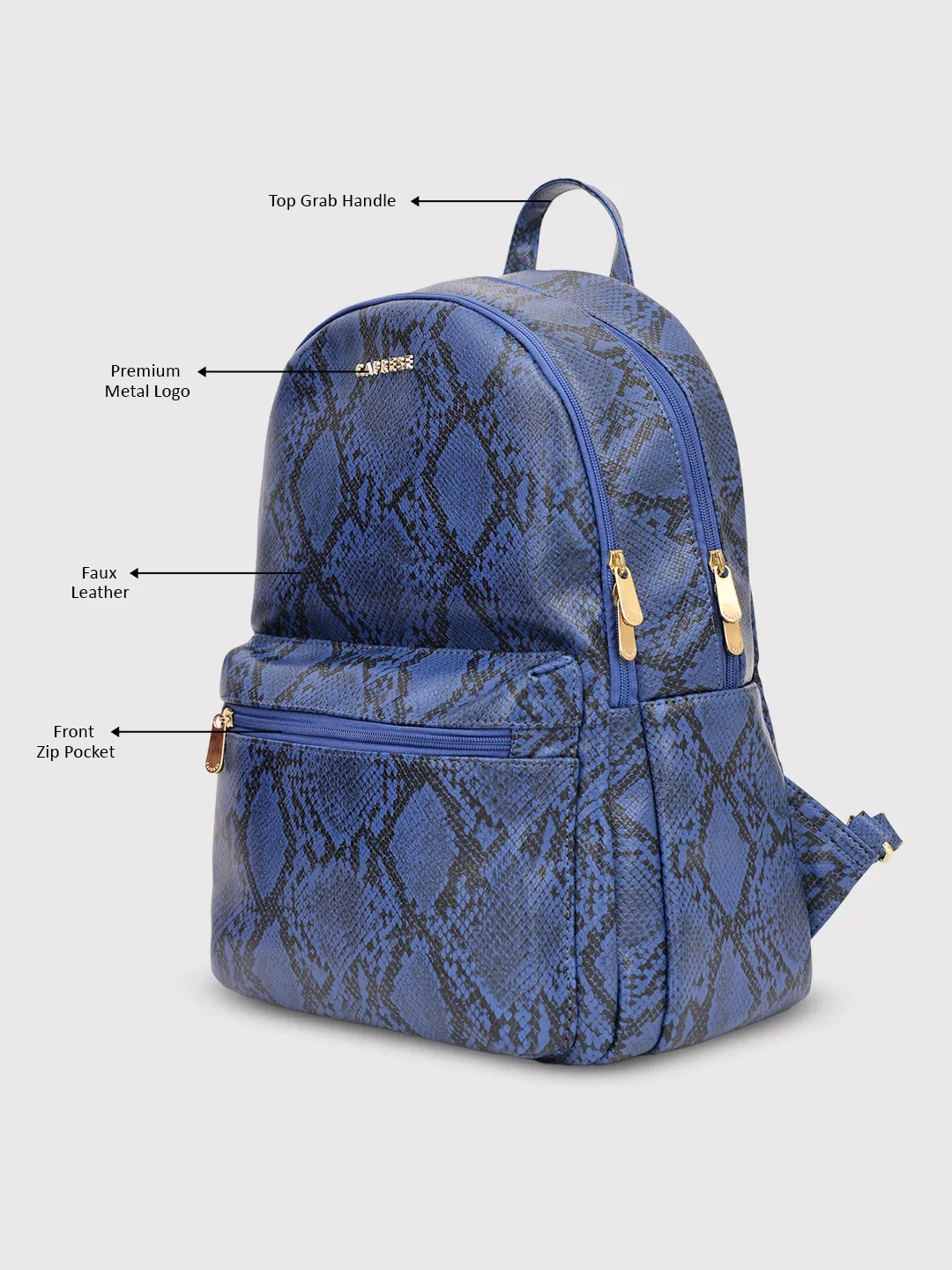 Caprese Cosmos Medium Blue Backpack - Image 9