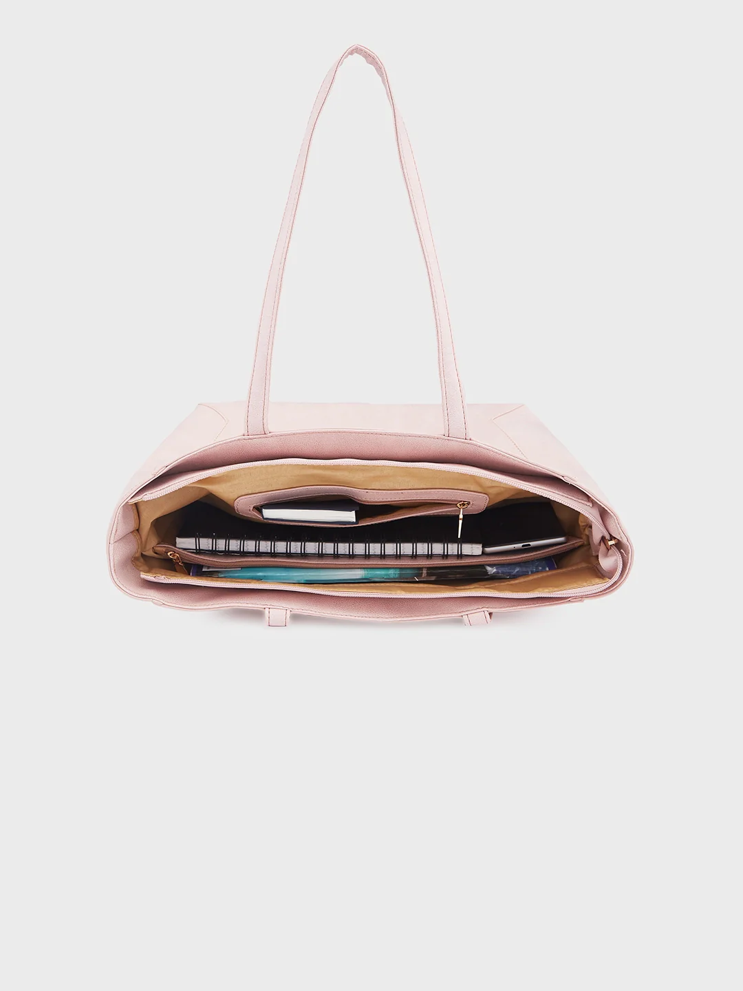 Caprese Covey Large Powder Pink Tote Bag - Image 6