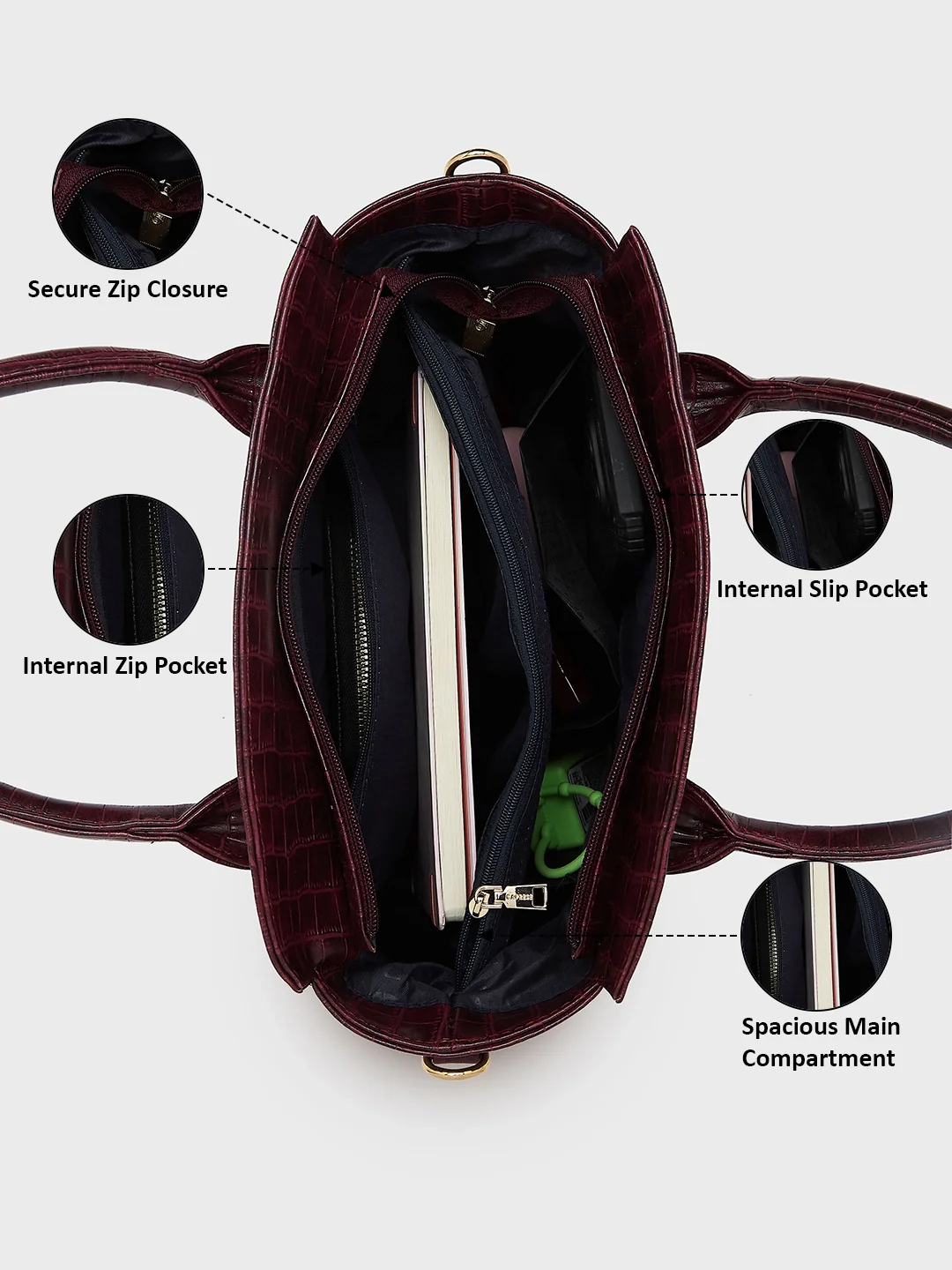 Caprese Cristina Medium Cherry Satchel Bag - Image 6
