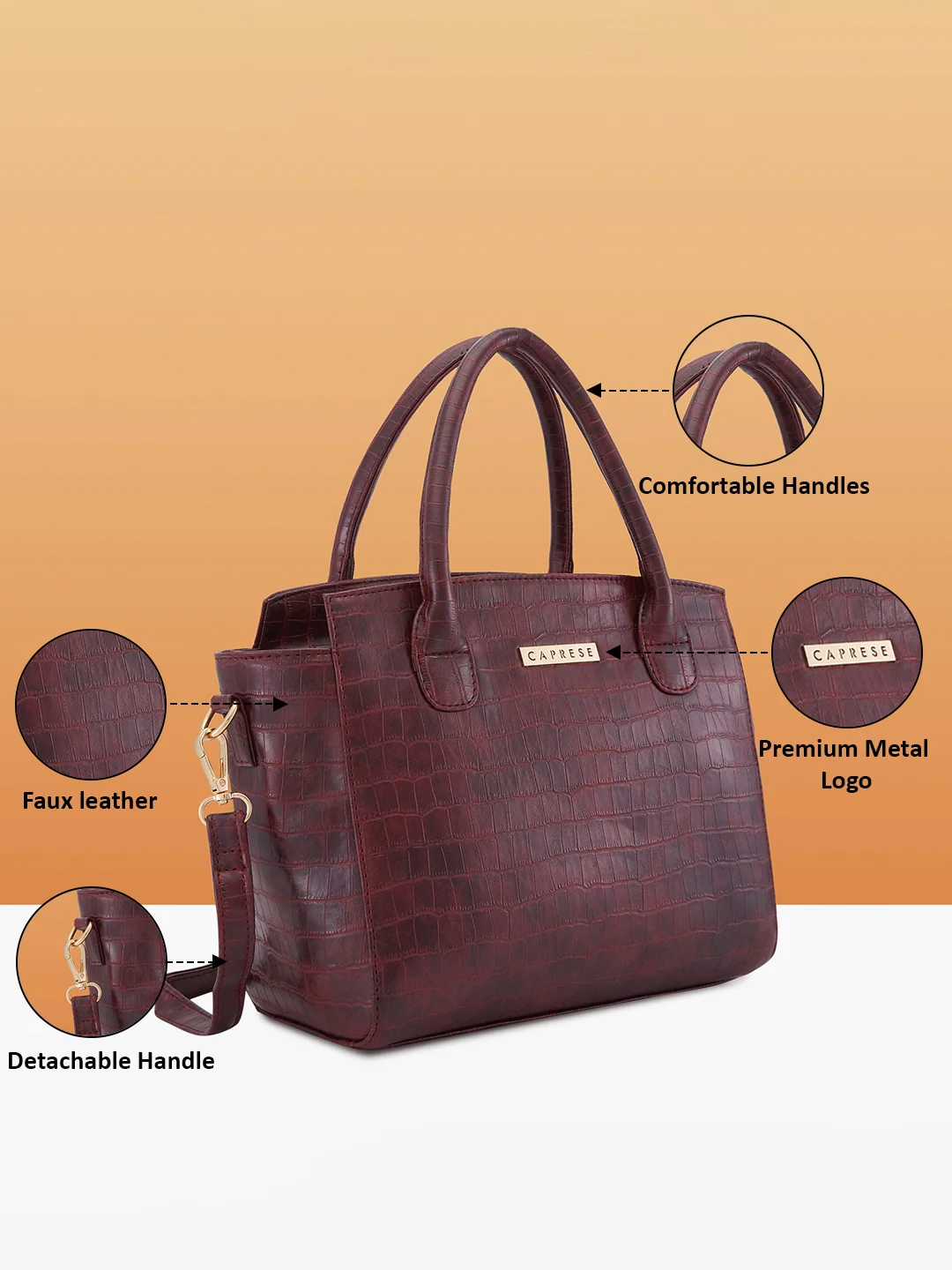 Caprese Cristina Medium Cherry Satchel Bag - Image 7