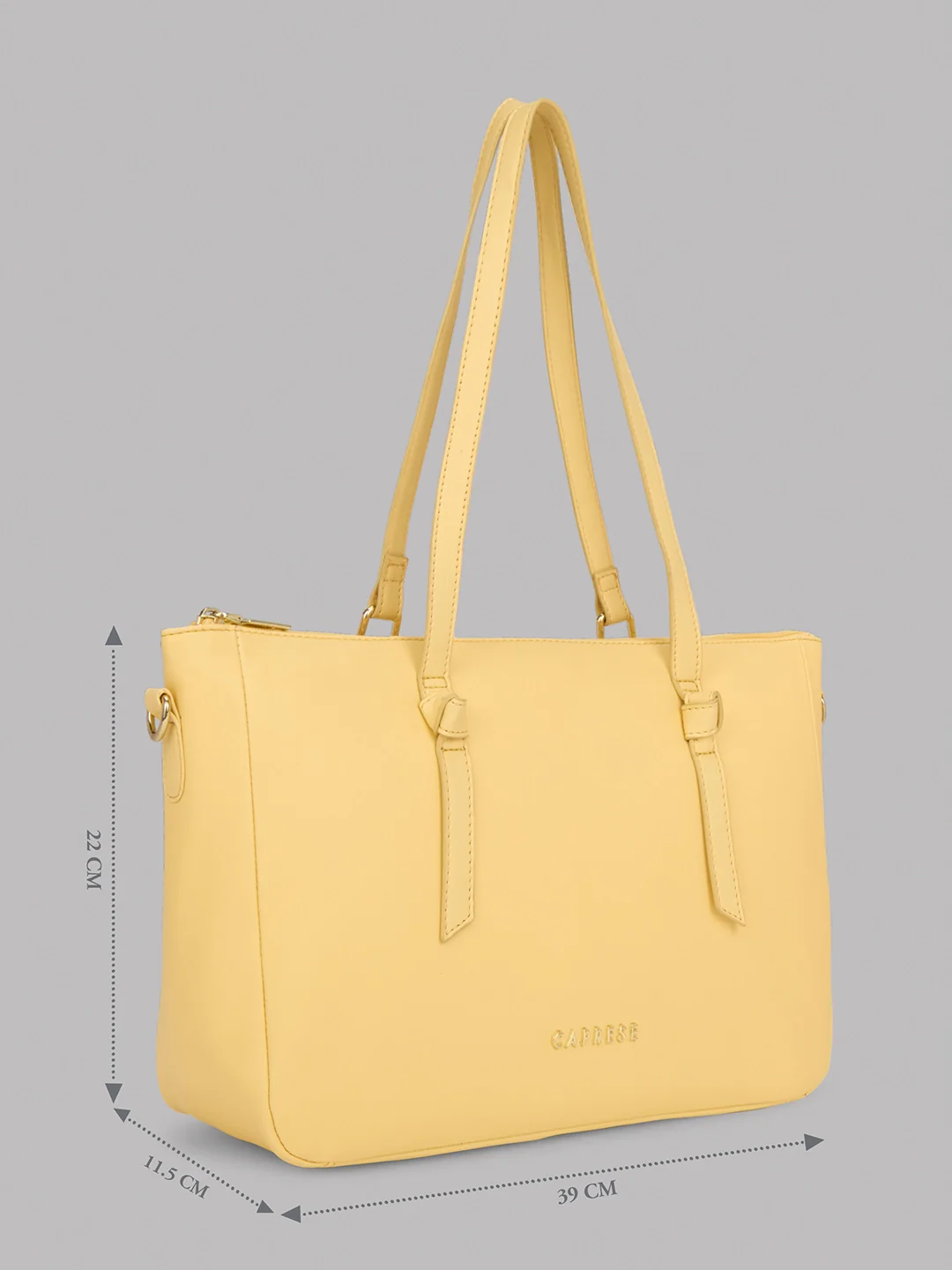 Caprese Crystal Large Butter Yellow Satchel Bag - Image 17