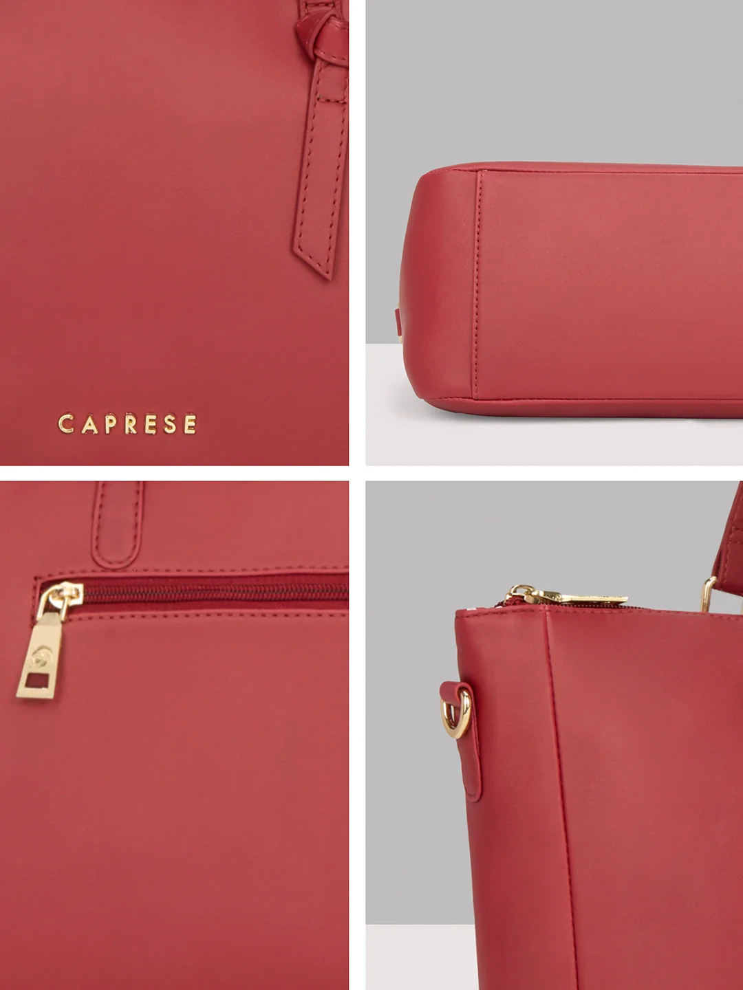 Caprese Crystal Large Cherry Red Satchel Bag - Image 9