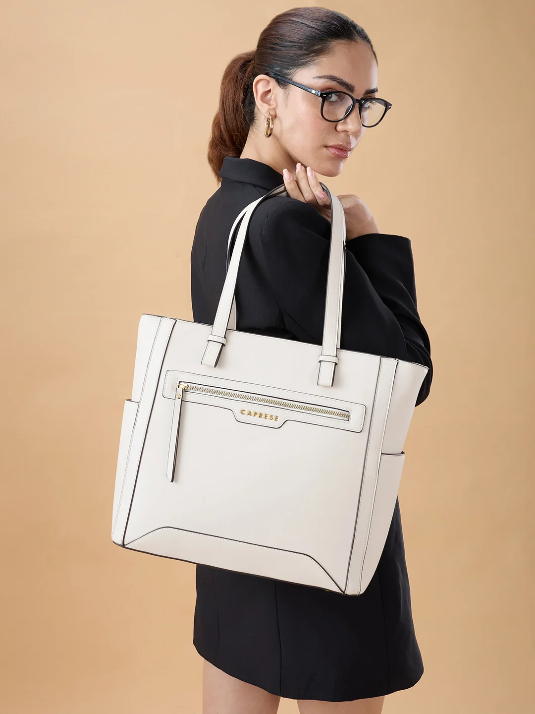 Caprese Cuba Large Alpine Oat Laptop Tote Bag - Image 3