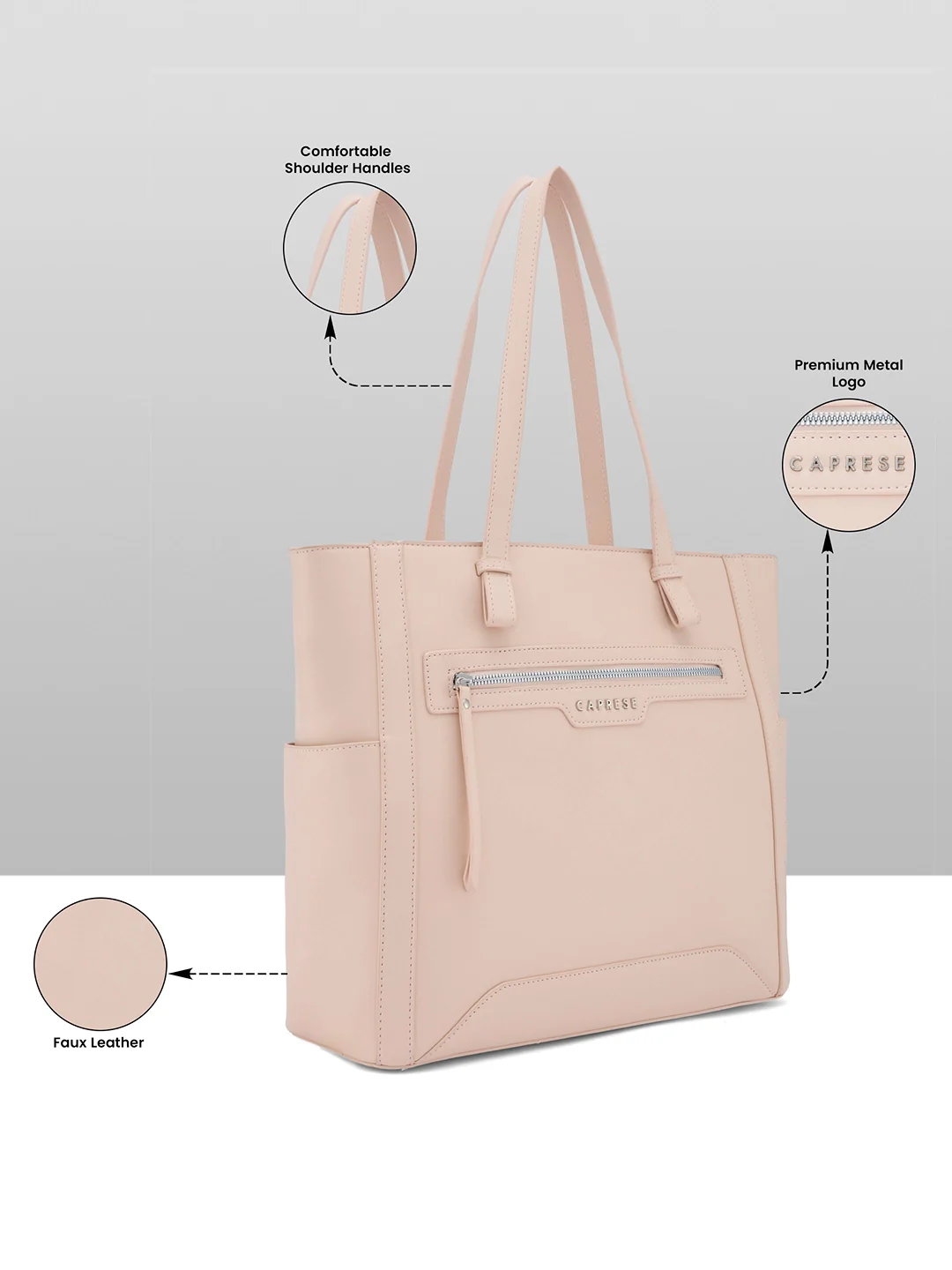 Caprese Cuba Large Blush Laptop Tote Bag - Image 16