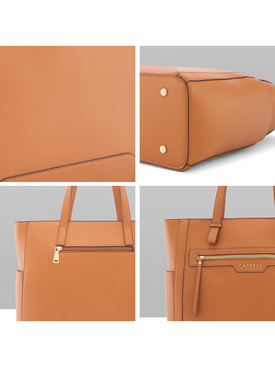 Caprese Cuba Large Tan Laptop Tote Bag - Image 9