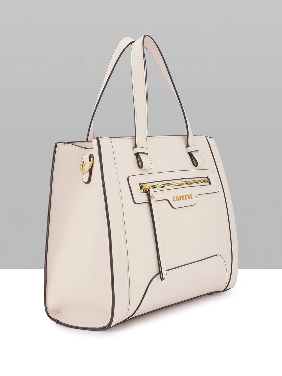 Caprese Cuba Medium Alpine Oat Satchel Bag - Image 12