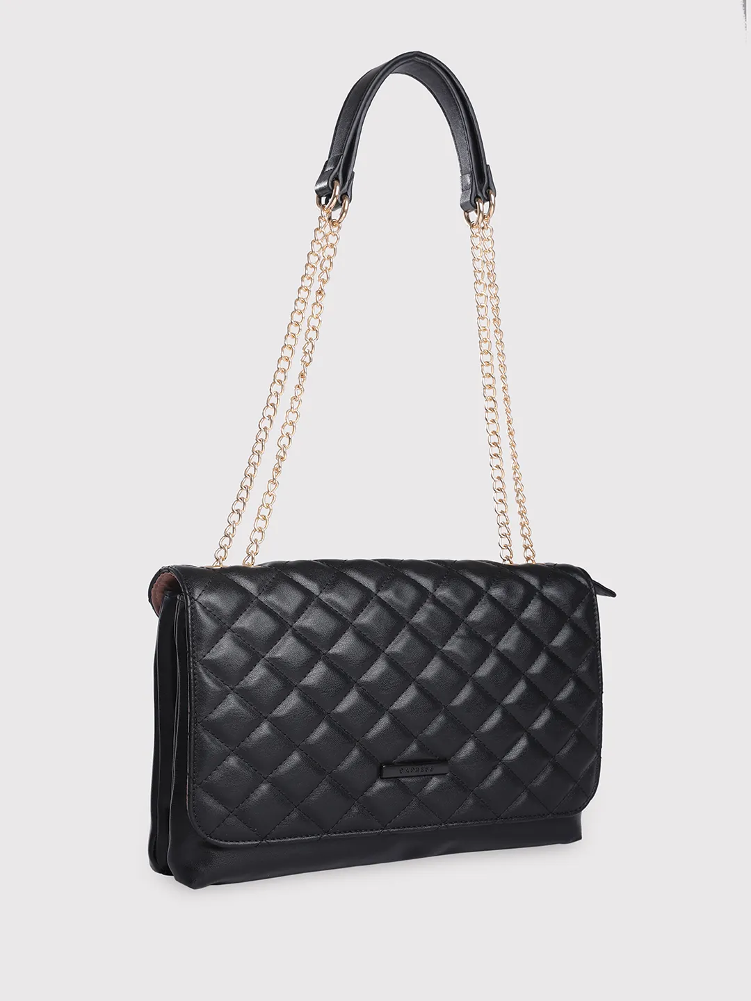 Caprese Cuddy Medium Black Sling Bag - Image 3