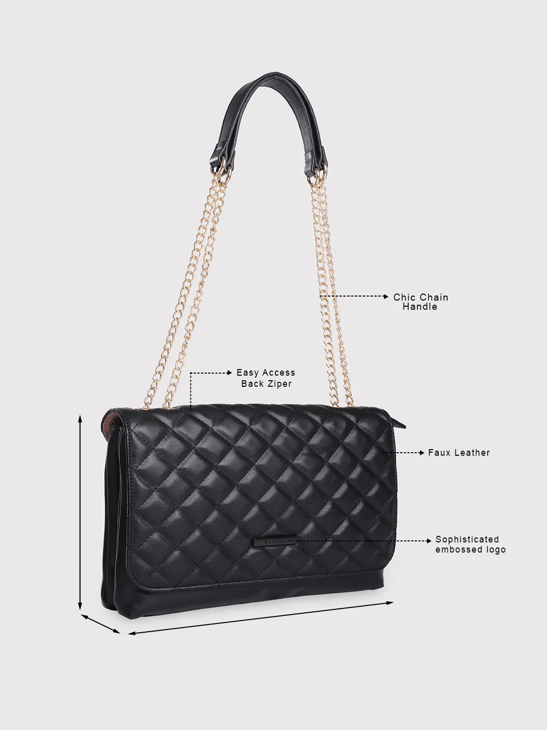 Caprese Cuddy Medium Black Sling Bag - Image 6