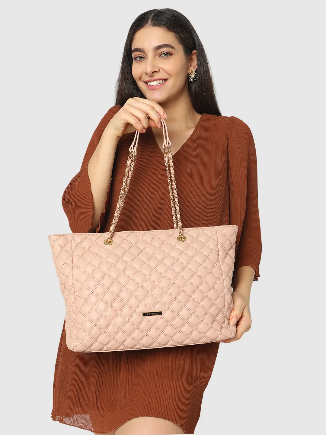 Caprese Cuddy Large Blush Tote Bag - Image 11