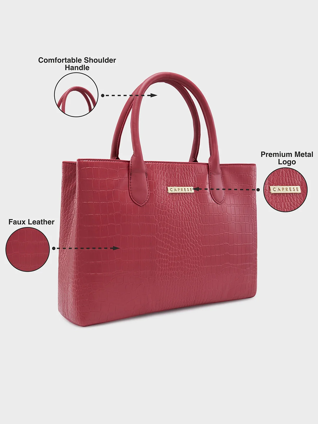 Caprese Cynthia Medium Plum Satchel Bag - Image 9