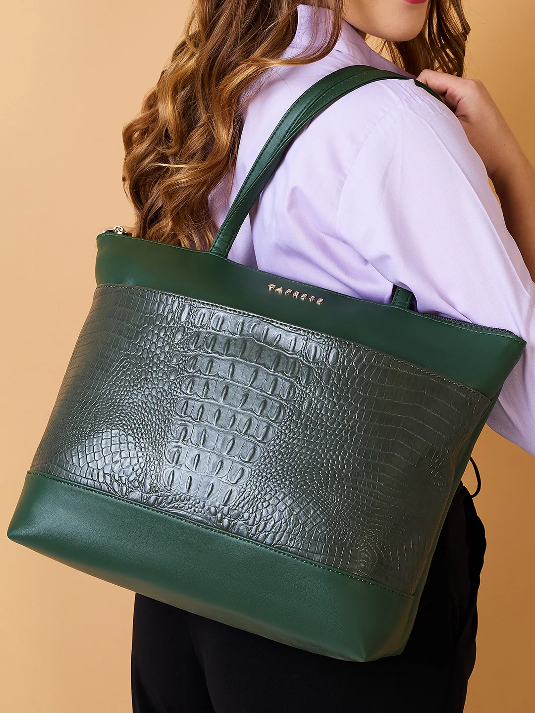 Caprese Cyprus Medium Sage Green Tote Bag - Image 10