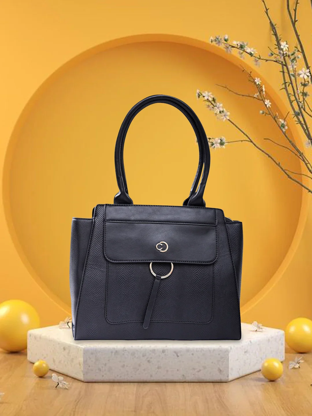 Caprese Dakota Large Black Satchel Bag - Image 2