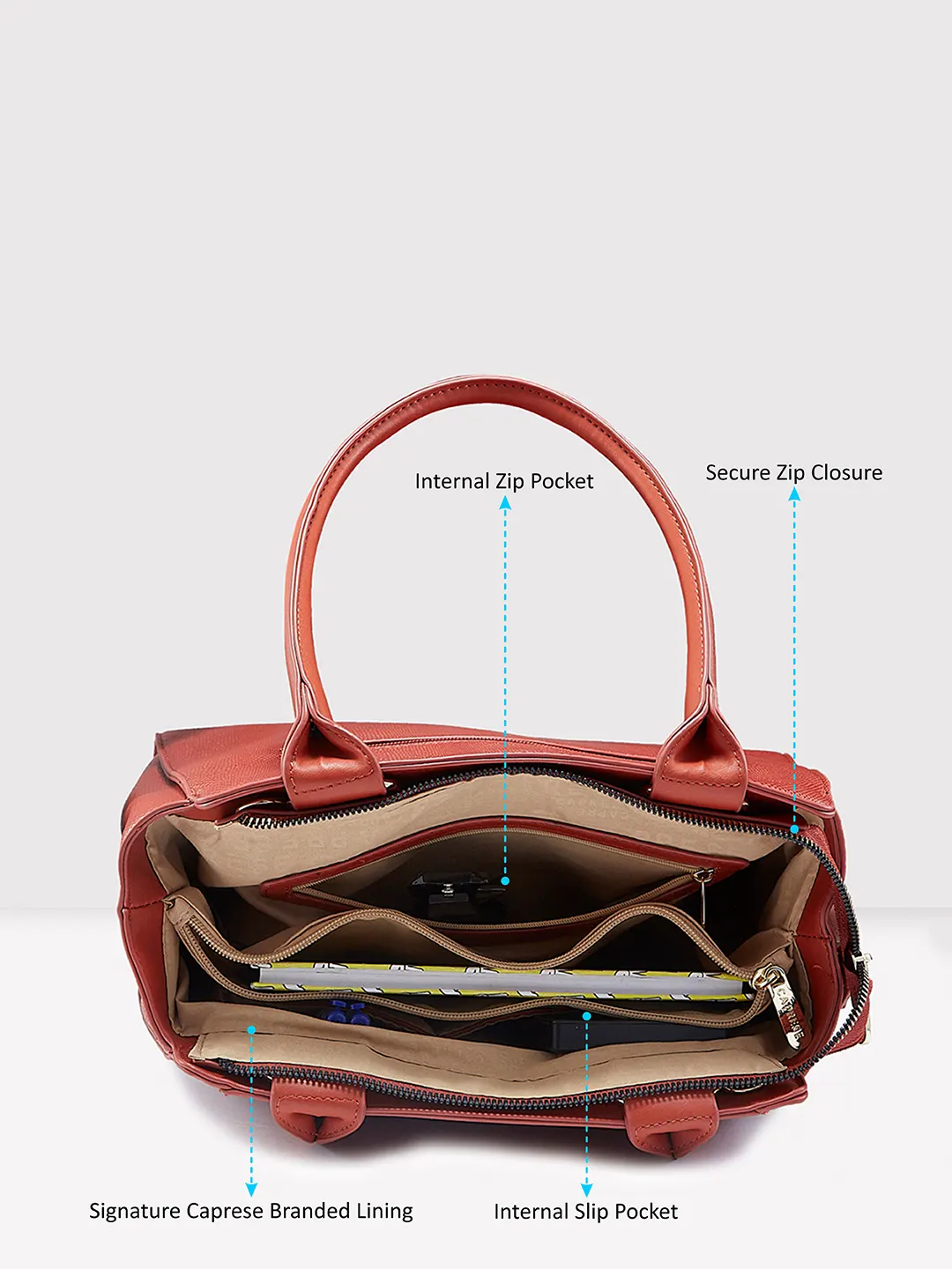 Caprese Dakota Large Terra Satchel Bag - Image 9