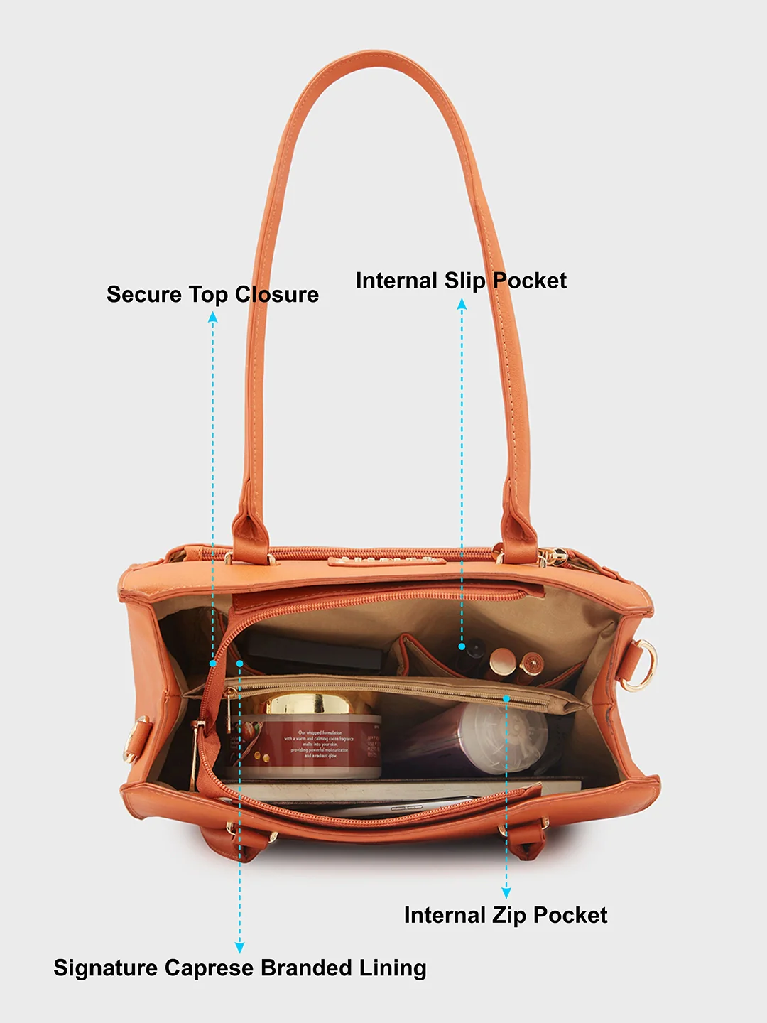 Caprese Dakota Medium Terra Satchel Bag - Image 8