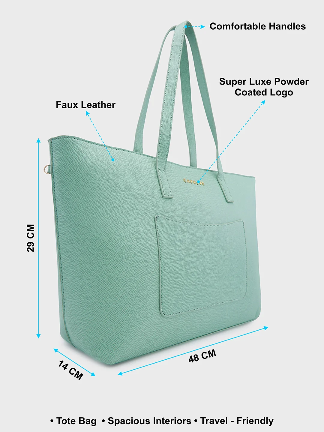 Caprese Daphne Large Mint Tote Bag - Image 8