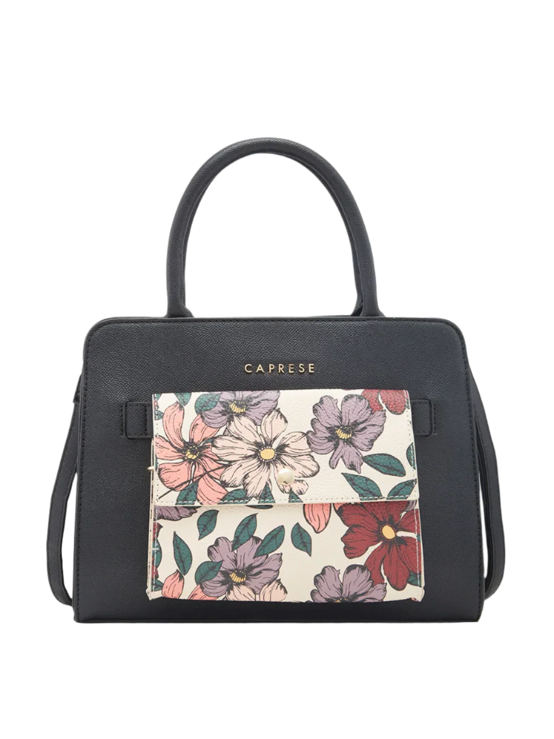 Caprese Daphne Medium Black Satchel Bag
