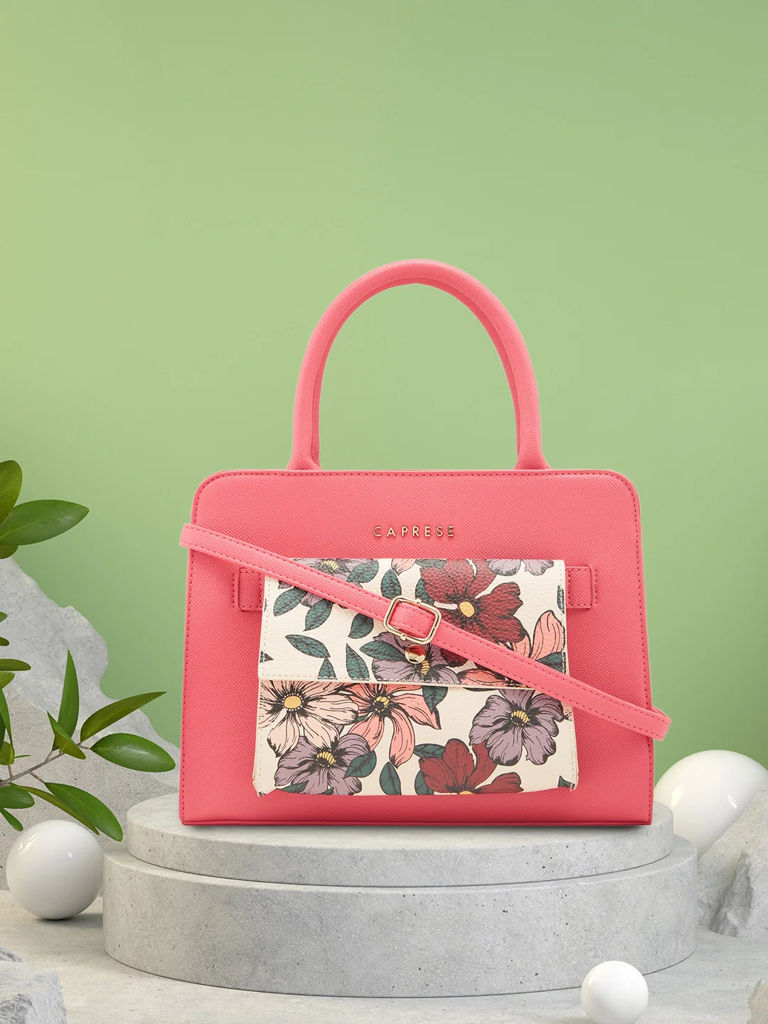 Caprese Daphne Medium Fuchsia Satchel Bag - Image 2