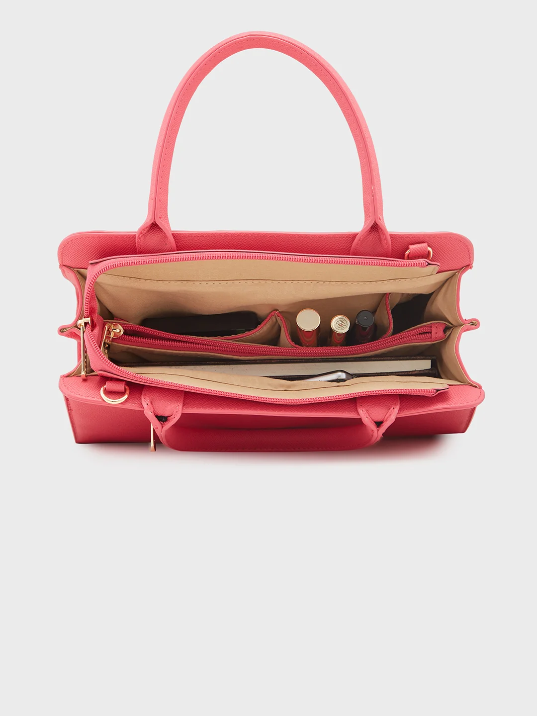 Caprese Daphne Medium Fuchsia Satchel Bag - Image 9