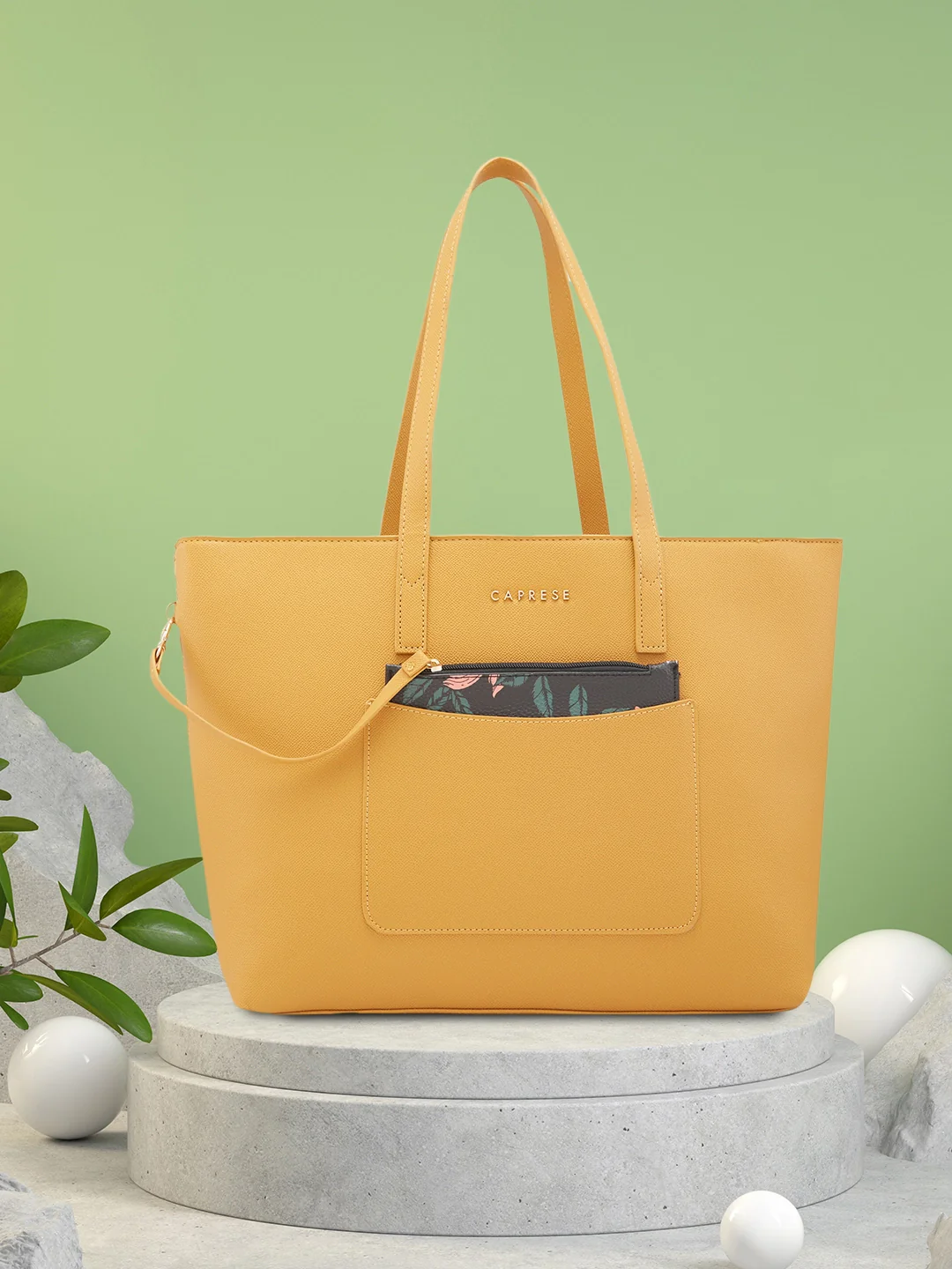 Caprese Daphny Large Yellow Tote Bag - Image 2