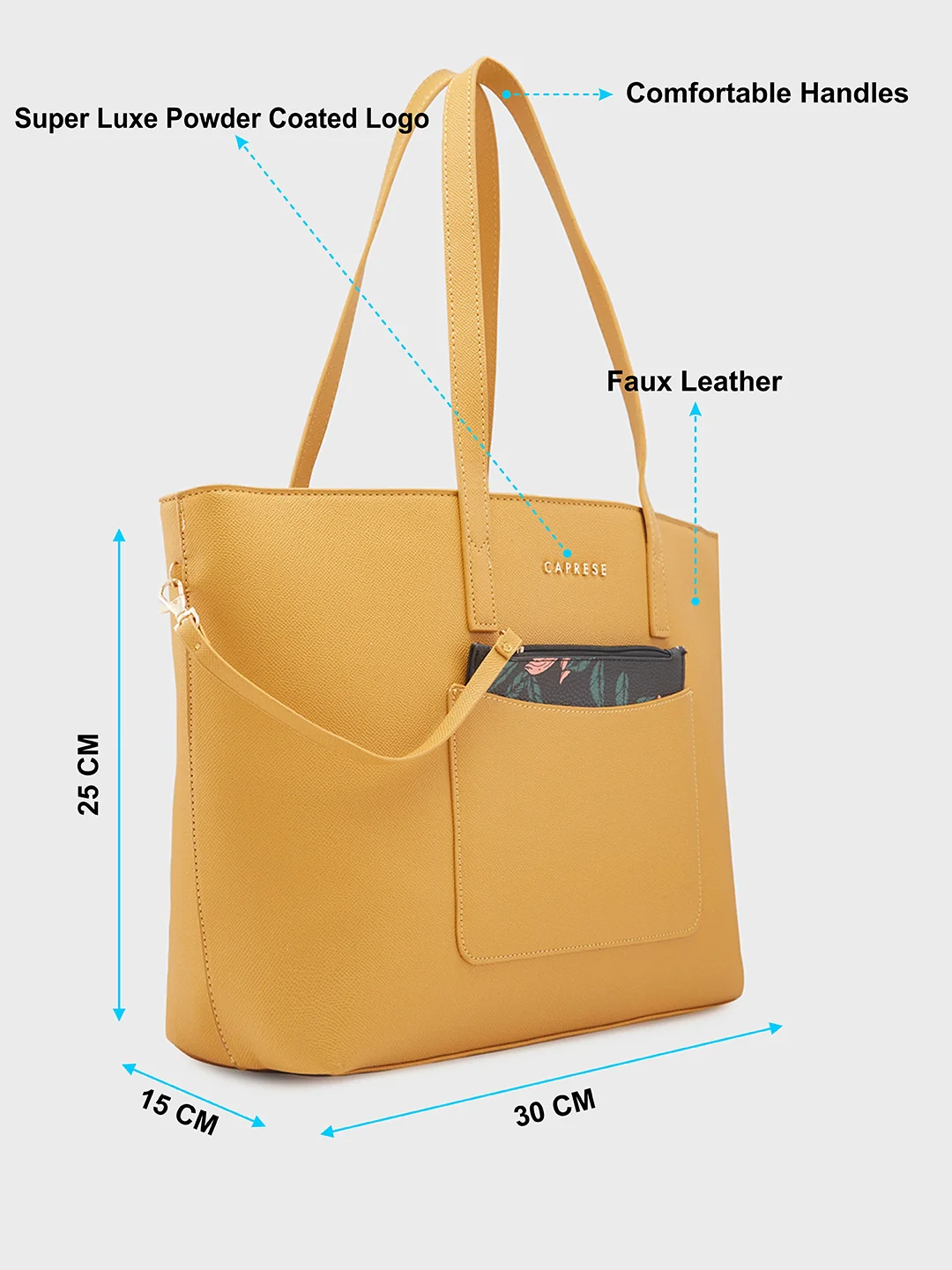 Caprese Daphny Large Yellow Tote Bag - Image 7