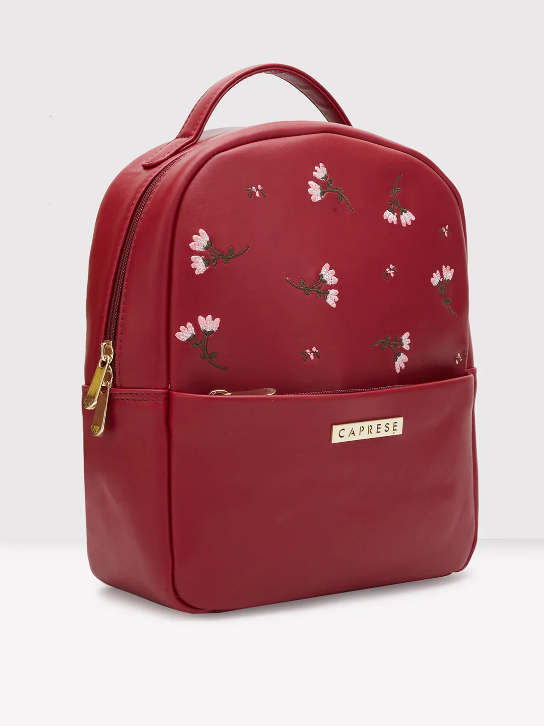 Caprese Dara Medium Maroon Backpack - Image 4
