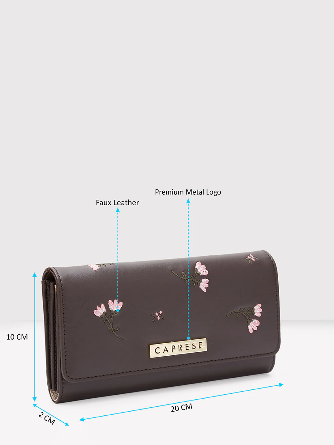Caprese Dara Medium Brown Flap Wallet - Image 6
