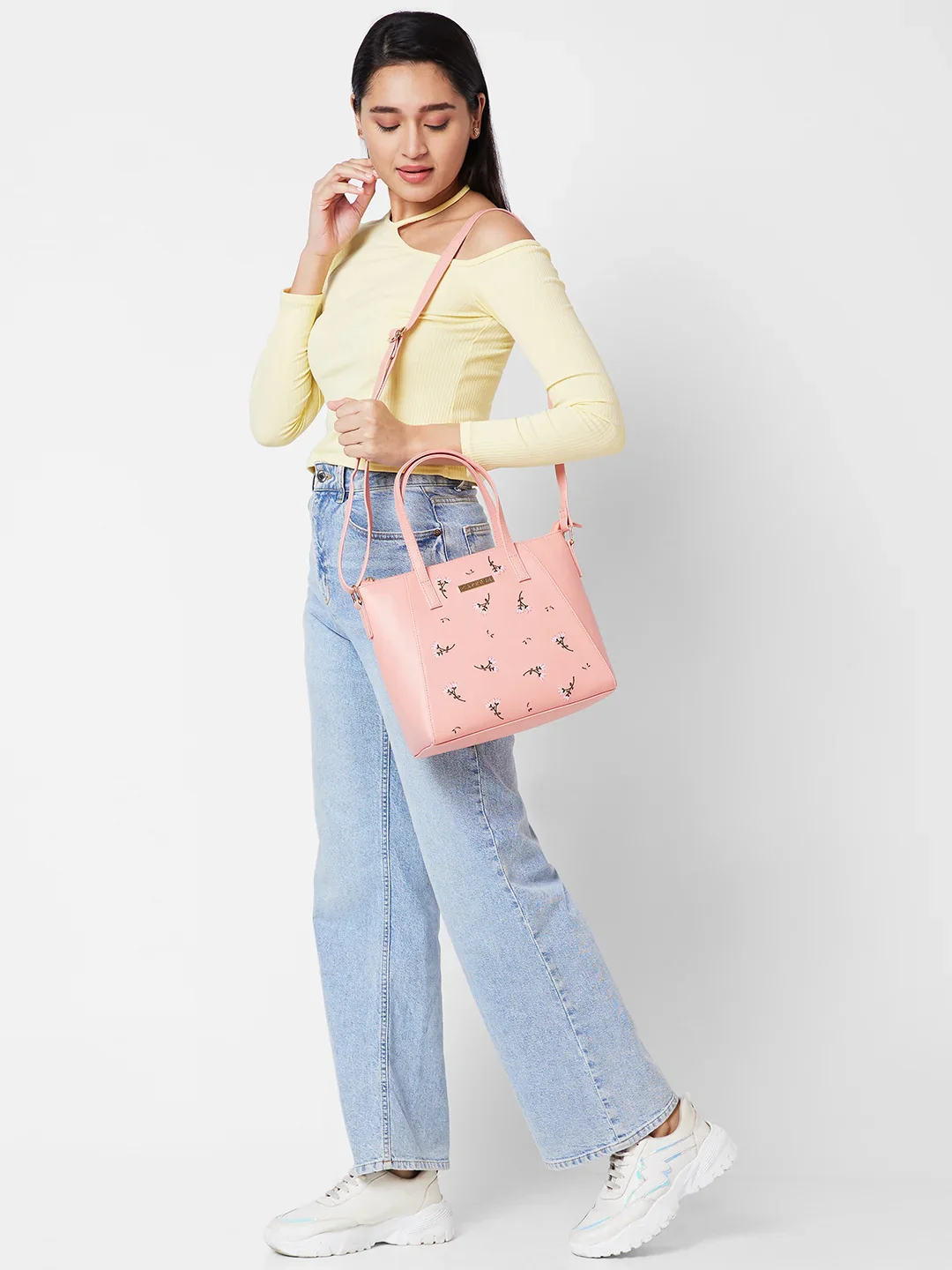 Caprese Dara Medium Pink Satchel Bag - Image 12