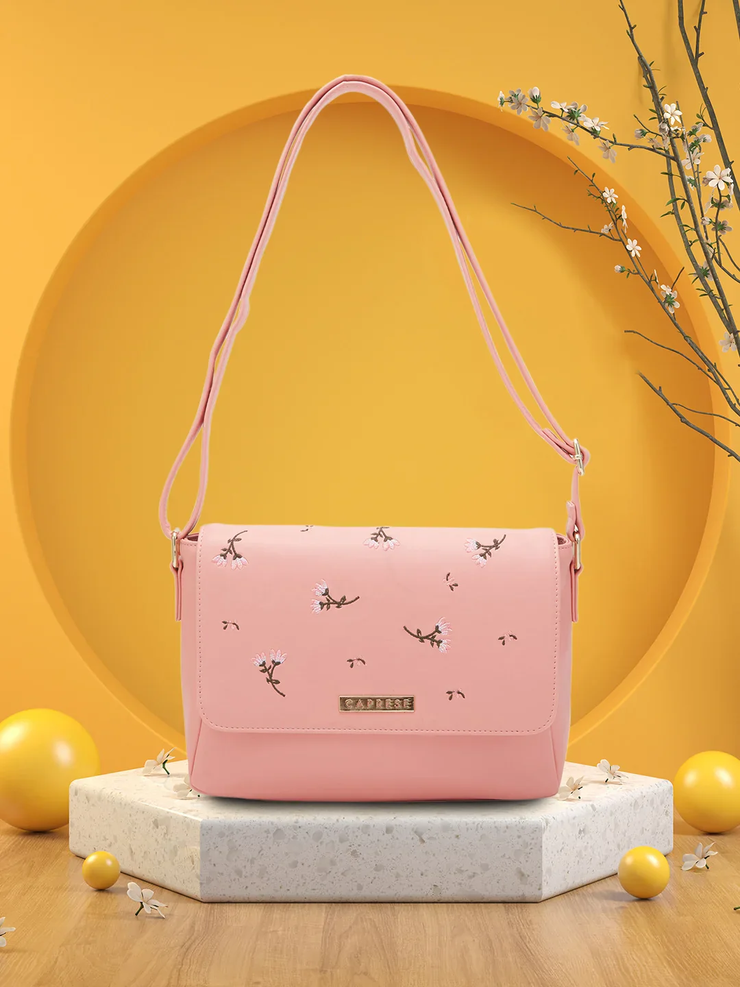Caprese Dara Large Pink Sling Bag - Image 2