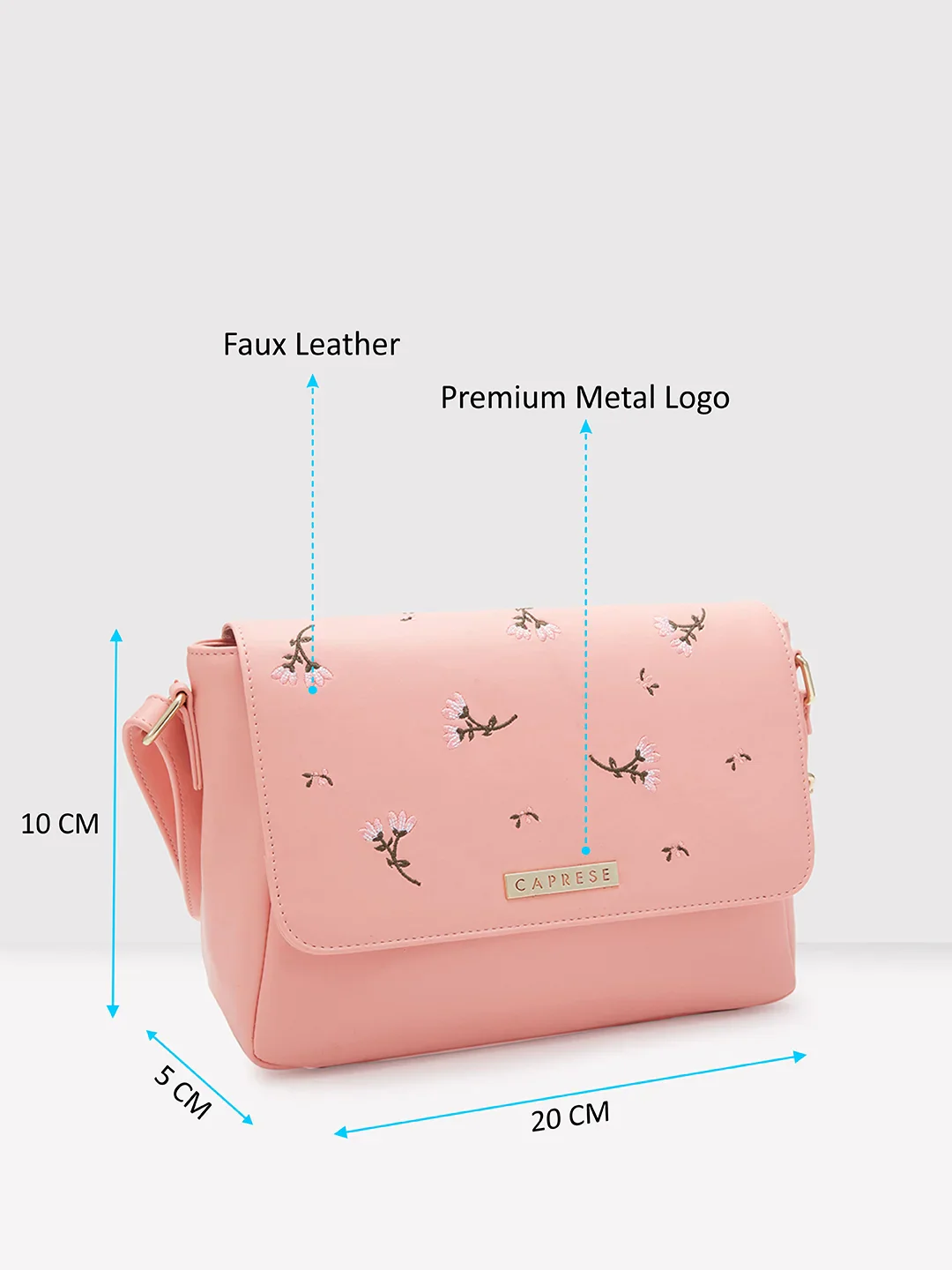 Caprese Dara Large Pink Sling Bag - Image 7