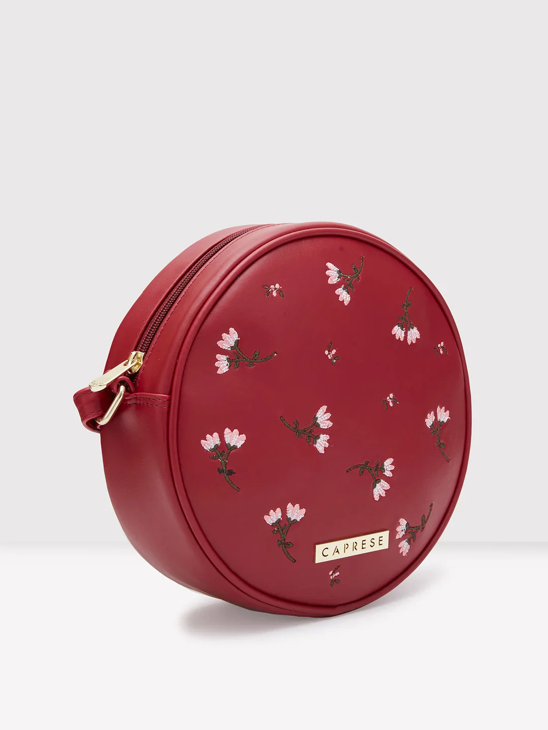 Caprese Dara Medium Maroon Sling Bag - Image 4