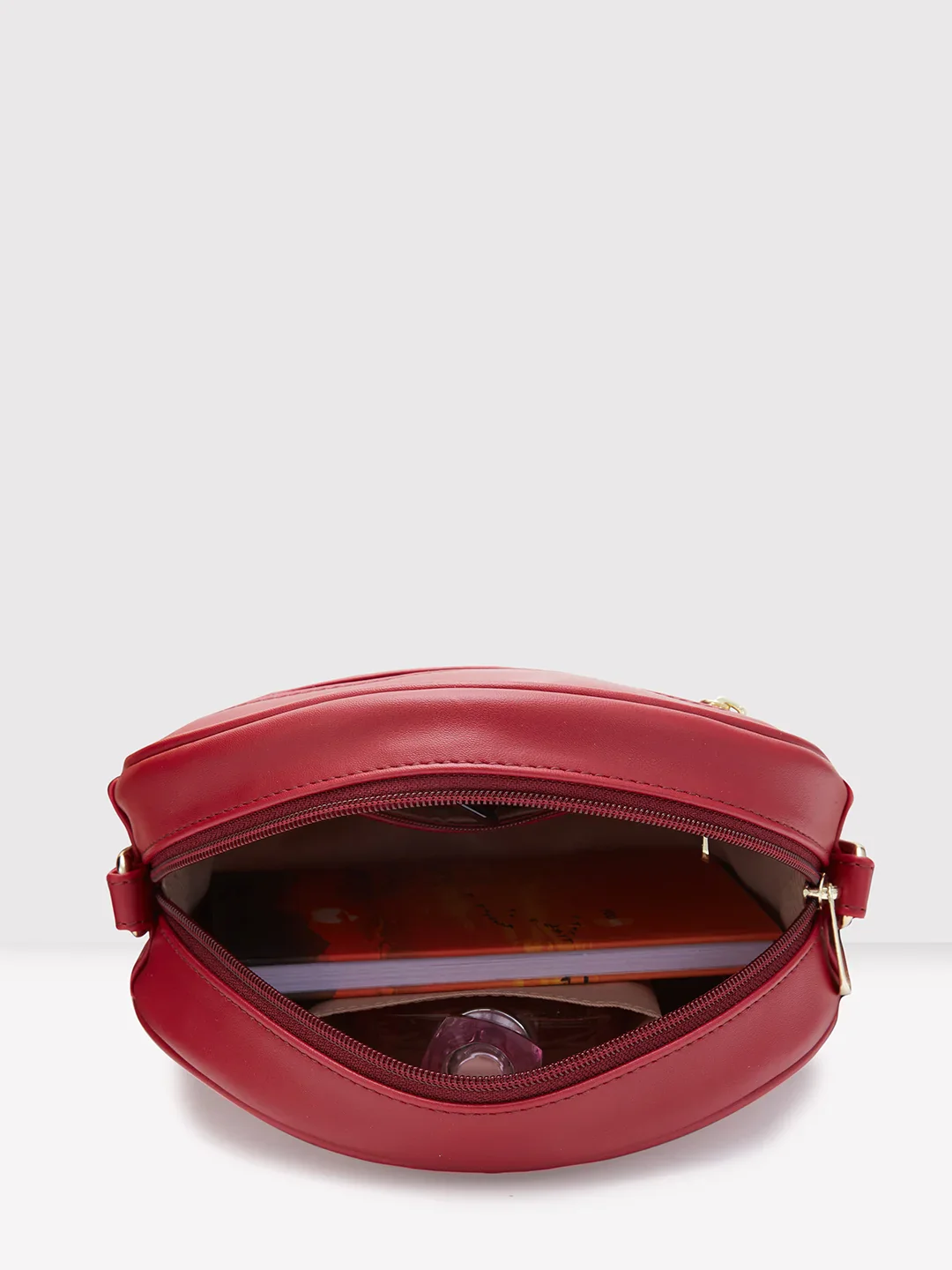 Caprese Dara Medium Maroon Sling Bag - Image 8