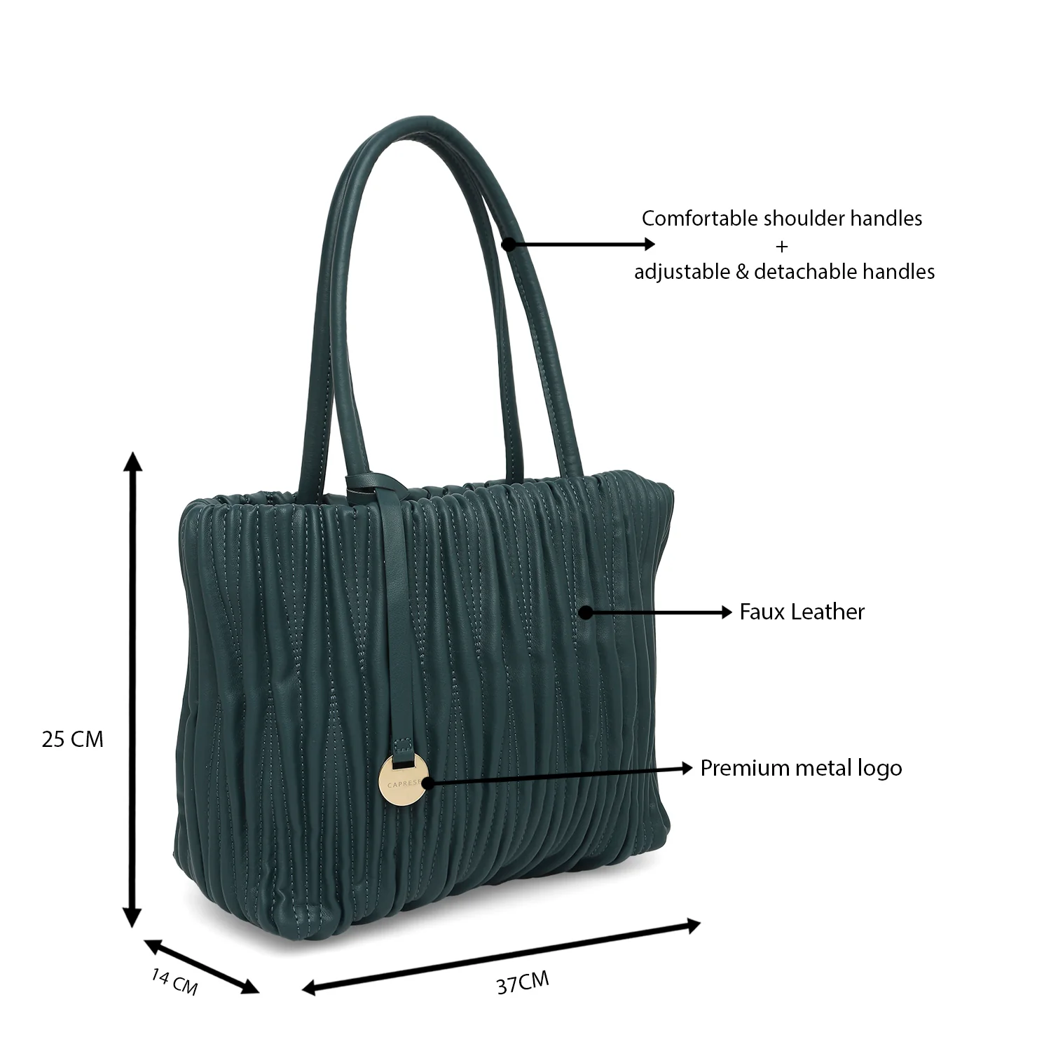 Caprese Dasha Medium Teal Satchel Bag - Image 8