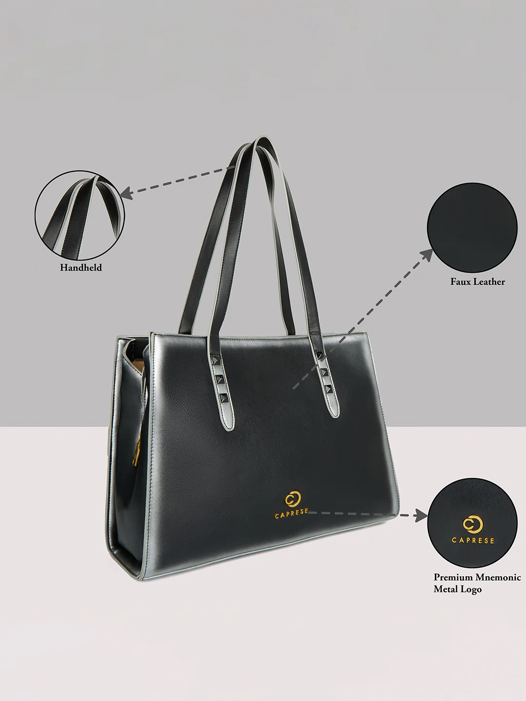 Caprese Dee Large Black Laptop Compatible Tote - Image 14