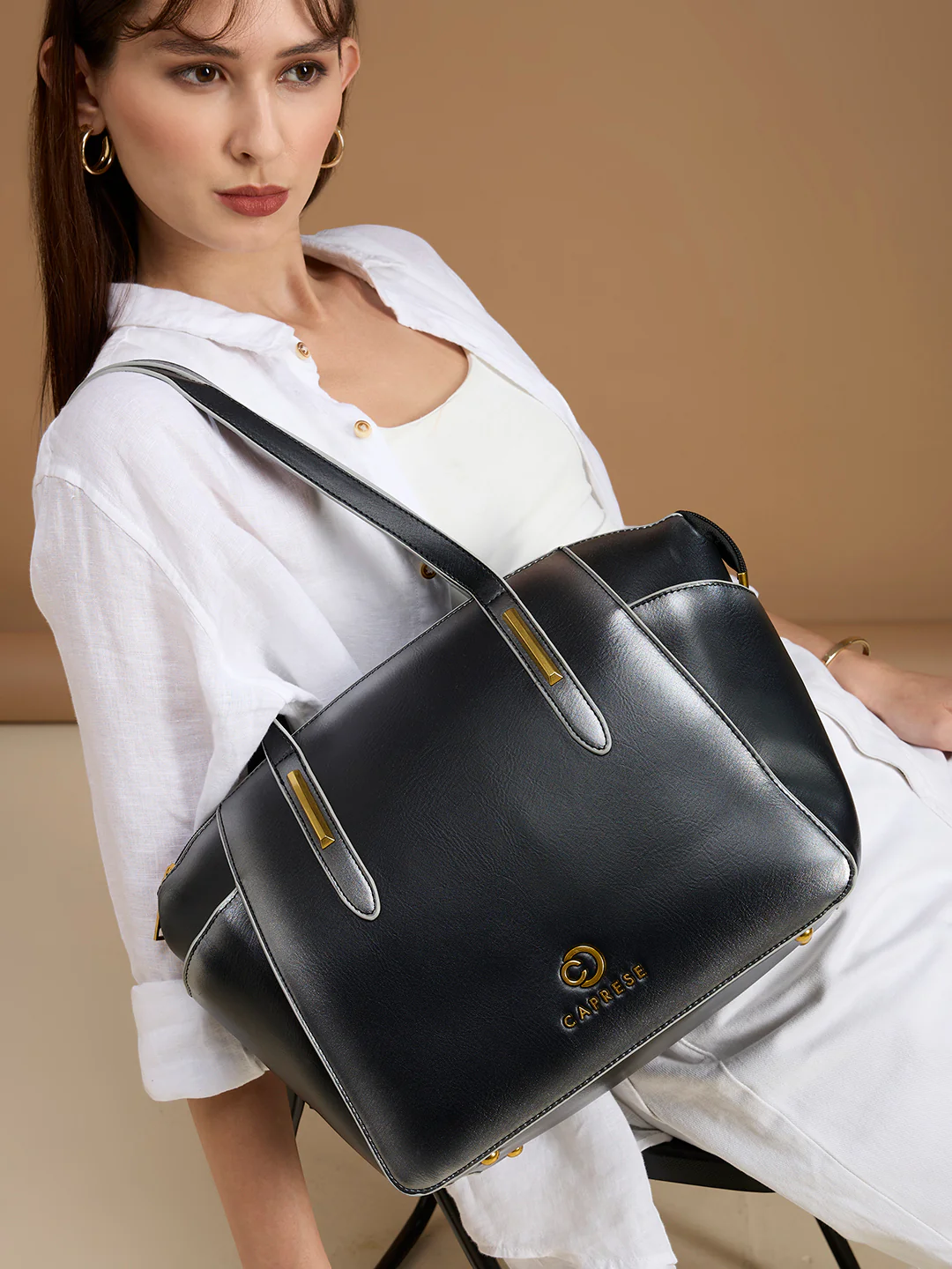 Caprese Dee Large Black Satchel - Image 12