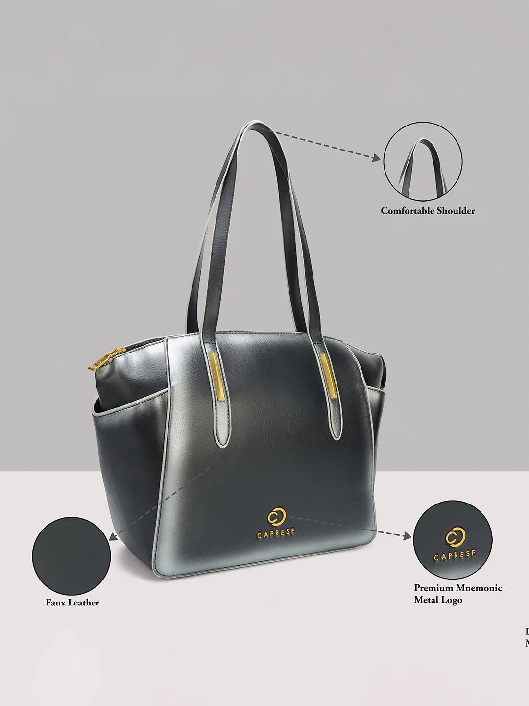 Caprese Dee Large Black Satchel - Image 14
