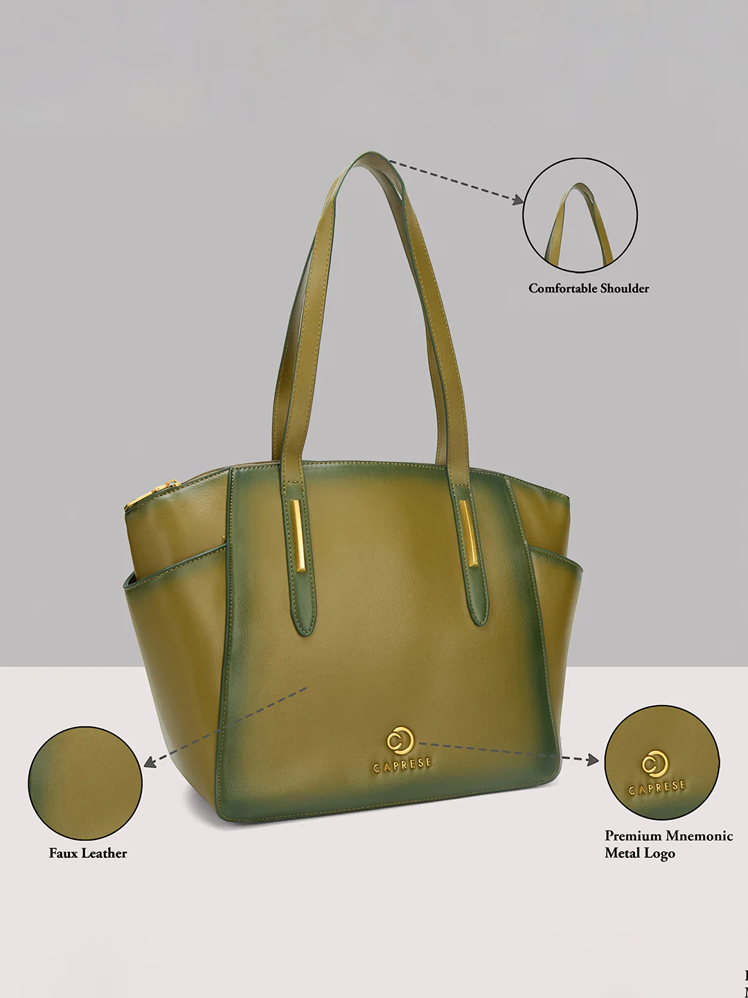 Caprese Dee Large Dill Green
 Satchel - Image 14