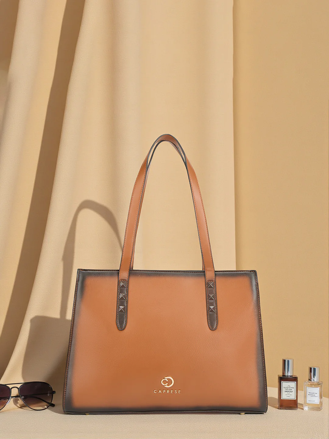Caprese Dee Large Tan Laptop Compatible Tote - Image 10