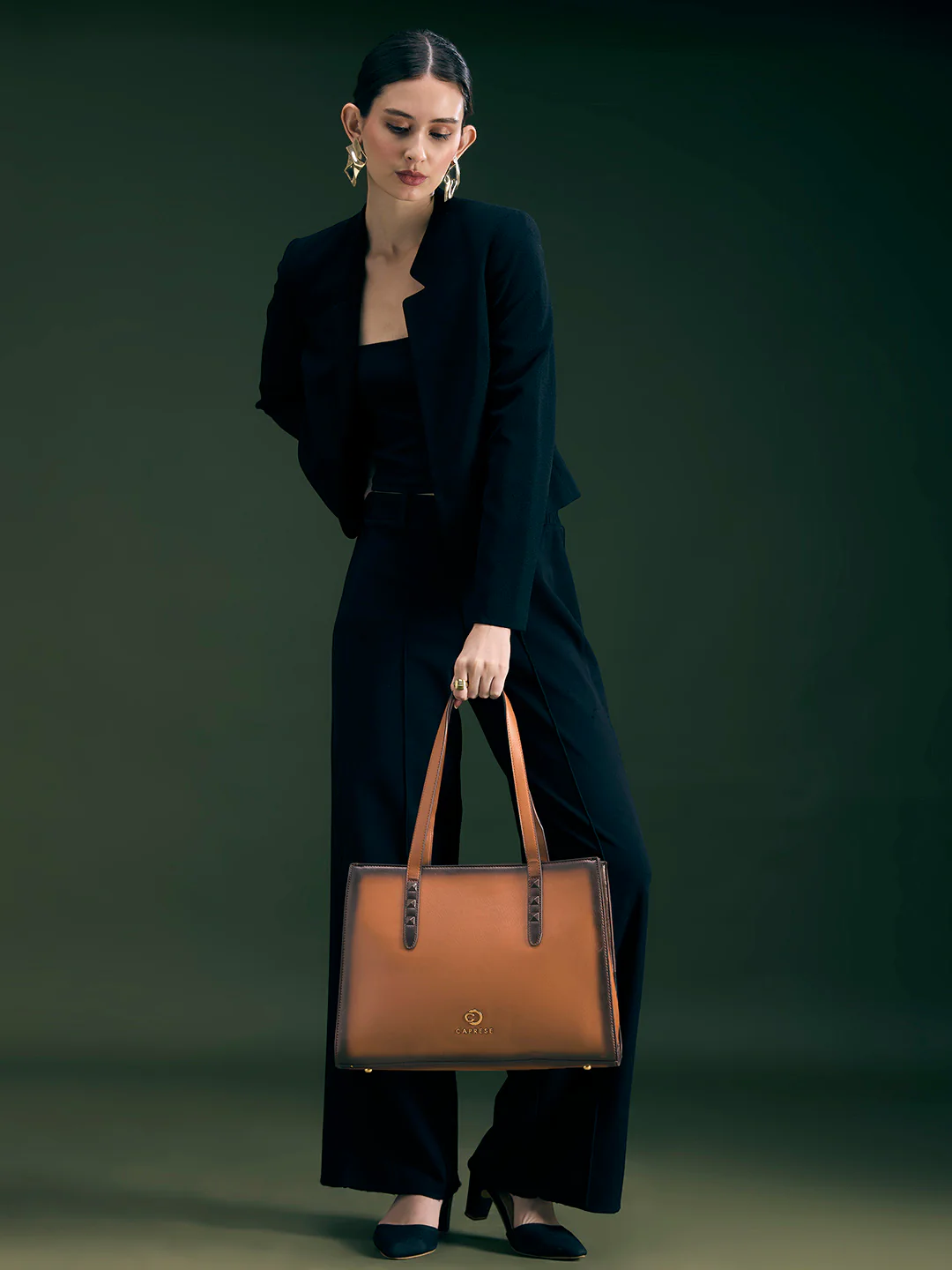 Caprese Dee Large Tan Laptop Compatible Tote - Image 2