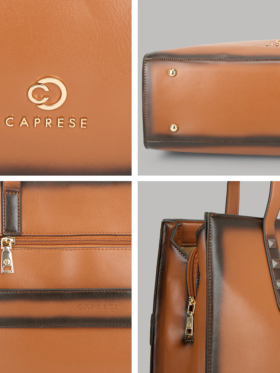 Caprese Dee Large Tan Laptop Compatible Tote - Image 9