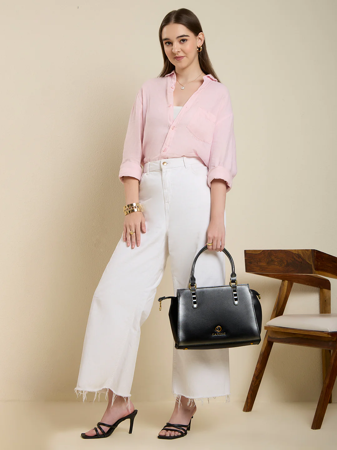 Caprese Dee Medium Black Satchel - Image 14